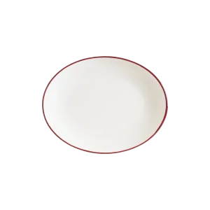 Linea Burgundy Moove Oval Plate 25 cm