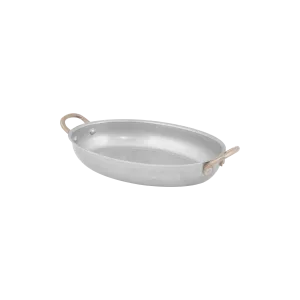 Antique Oval Fry Pan with 2 Side Brass Handles -16.5 x 12.5 cm - 350 ml