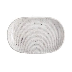 Id Fine Grigio Oval Boat Plate 18 cm