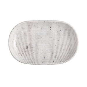 Id Fine Grigio Oval Boat Plate 37 cm