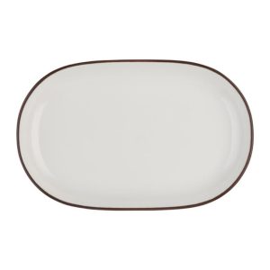 Id Fine Modest Brown Oval Boat Plate 14 cm