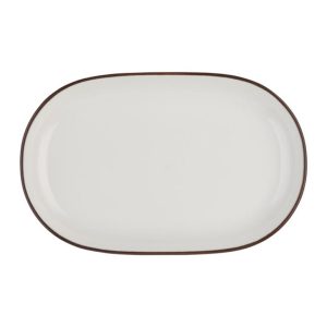 Id Fine Modest Brown Oval Boat Plate 37 cm