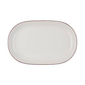 Id Fine Modest Maroon Oval Boat Plate 37 cm